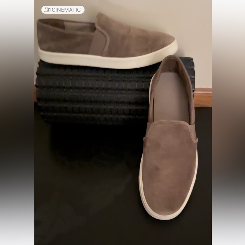 Vince Brown Suede Flats Slip-On Loafers